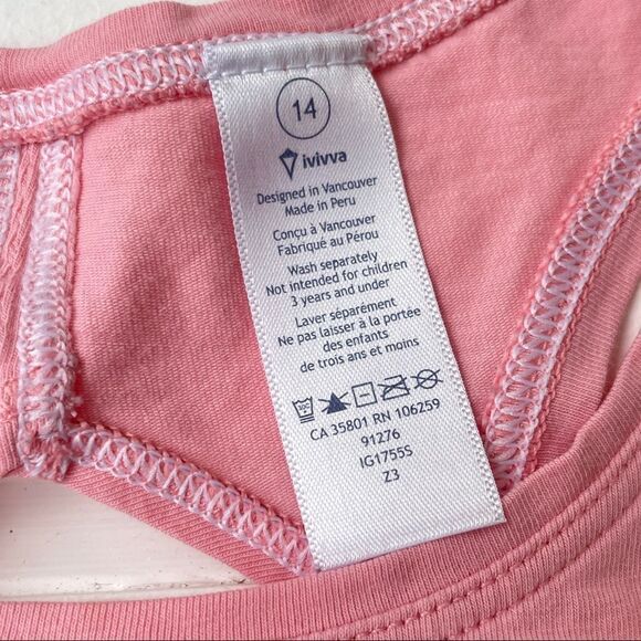 Ivivva By Lululemon Pink Moon Tank Top Size 14 - Picture 9 of 10